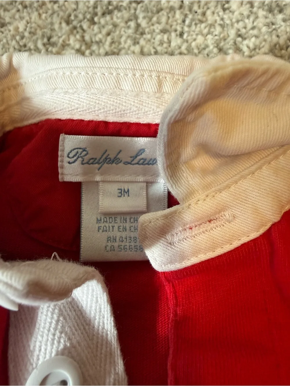 Ralph Lauren Red, Navy & White Baby One-Piece